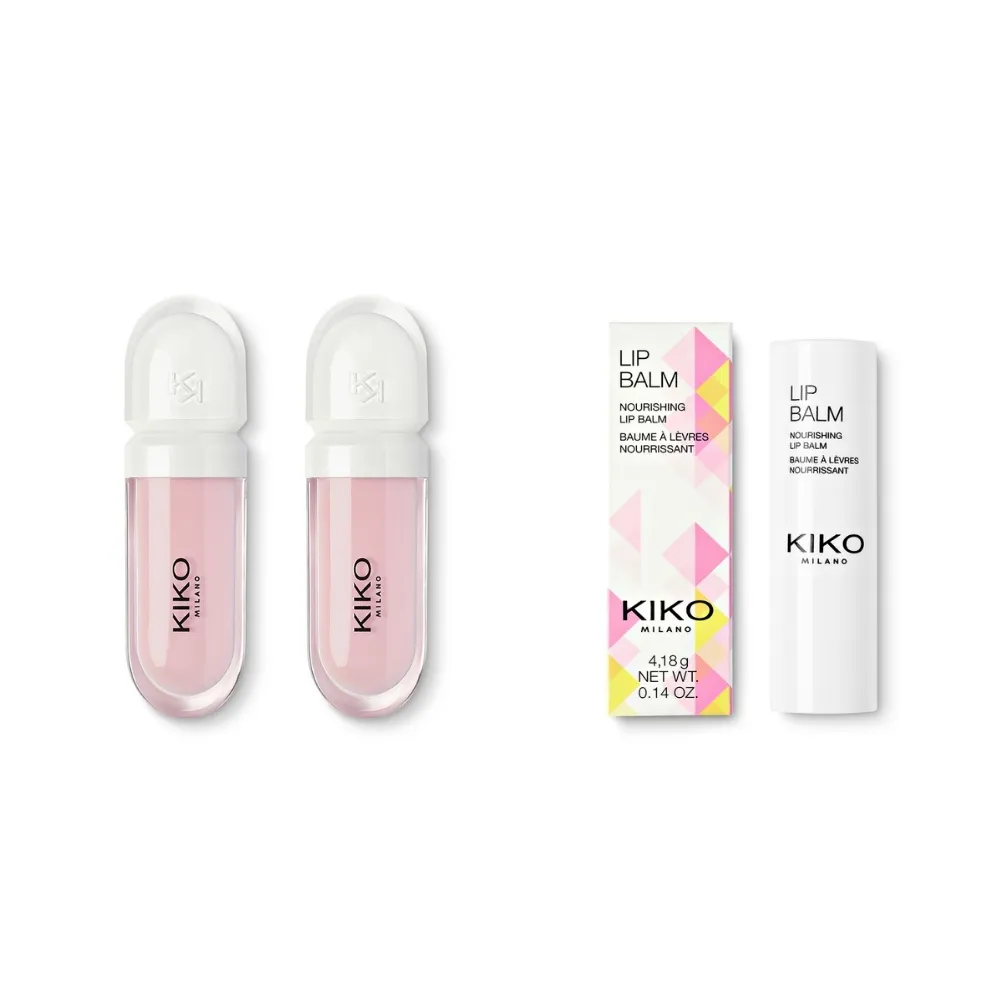 【KIKO MILANO】奈米玻尿酸豐盈唇蜜#01玫瑰粉 2件組(唇蜜/潤唇膏/唇釉/唇膏/唇膜/唇部磨砂膏)