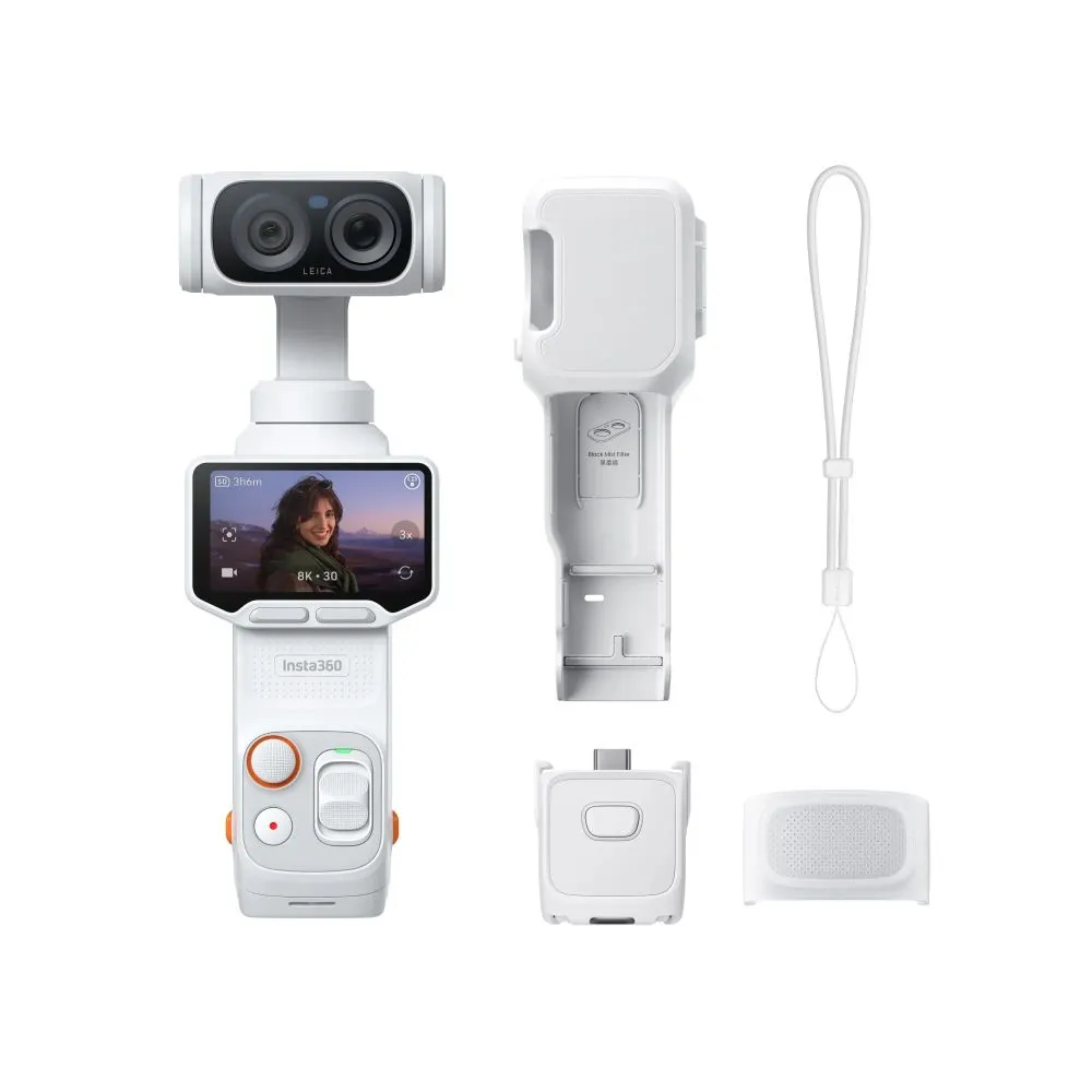 【Insta360】Luna Ultra 旗艦雙鏡頭雲台相機 標準套裝 月光白+無憂換1年版(公司貨)