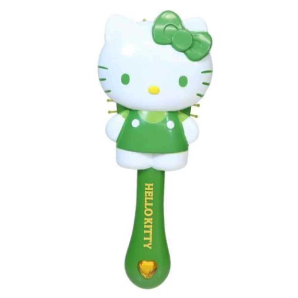 【小禮堂】Sanrio 三麗鷗 Hello Kitty 造型手拿梳 抹茶款