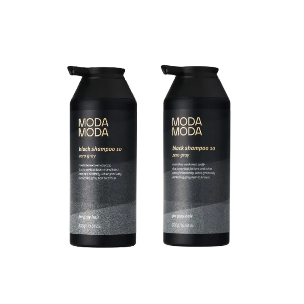 【MODA MODA】正貨保證 向原廠正式進口 ZERO GRAY黑色洗髮精300gx2入組(遮白髮/黑髮素/白髮補色/白髮染)