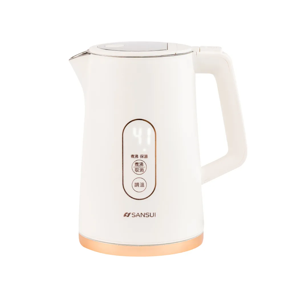 【SANSUI 山水】1.7L不鏽鋼智能溫控電茶壺(SWB-K99W)快煮壺/電熱水壺/防燙/大容量/自動斷電/周年慶