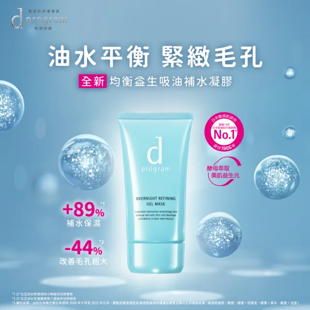【d program 敏感話題】均衡益生吸油補水凝膠新客組(新品上市/敏弱肌/敏感肌)