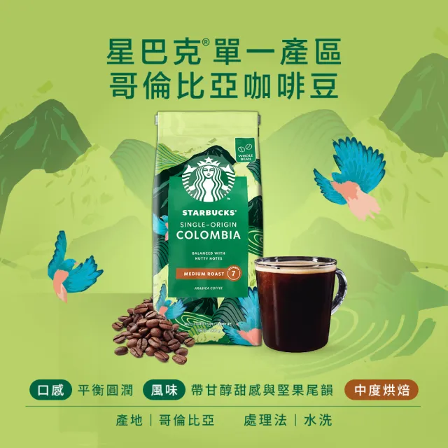【STARBUCKS 星巴克】精選咖啡豆200g/包 (派克市場/黃金烘焙/哥倫比亞)