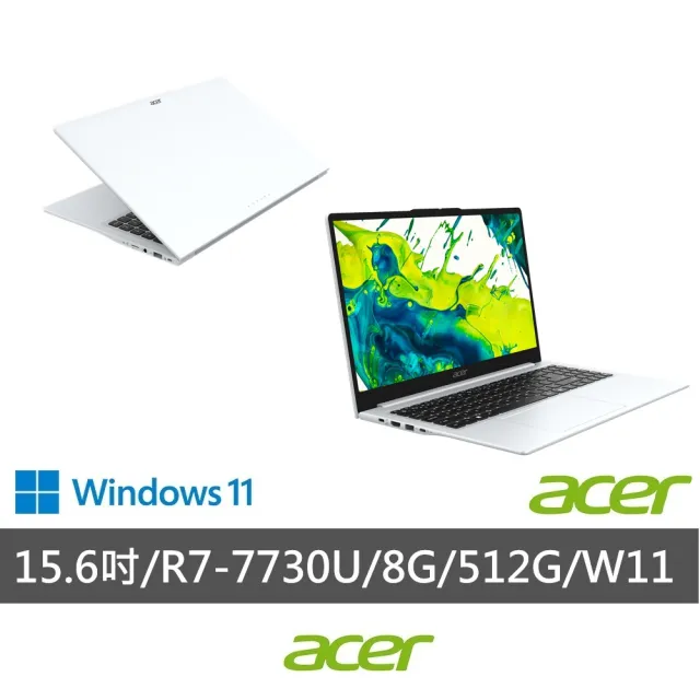 【Acer 宏碁】微軟M365組★15.6吋R7輕薄效能筆電-白(Aspire Lite/AL15-49P-R1J4/R7-7730U/8G/512G/W11)