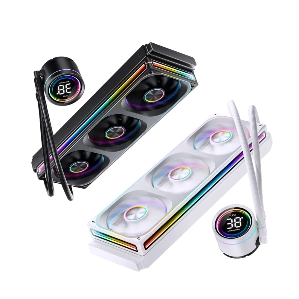 【JONSBO 喬思伯】TH360 全幅式無限鏡一體扇液晶水冷 黑/白 TDP:300W 5年保(高彩液晶/漏液賠償)