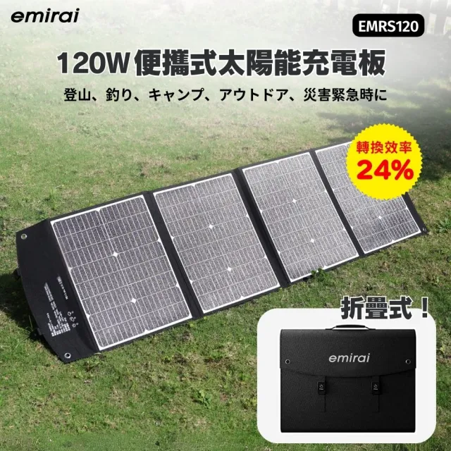 【MIRENEX】emirai次世代行動電站1500W+120W太陽能板組-太空灰(戶外防災露營儲能電站/安全耐用磷酸鐵鋰)