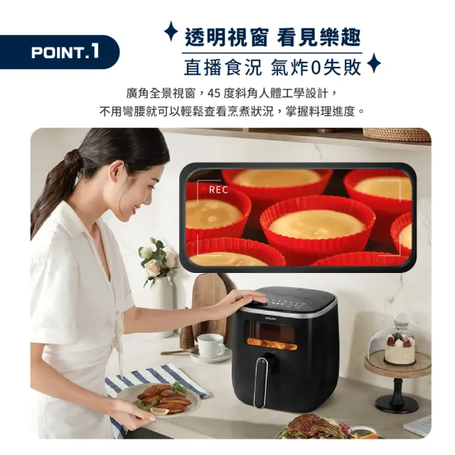 【Philips 飛利浦】星樂透透視海星氣炸鍋5.6L_HD9257/80