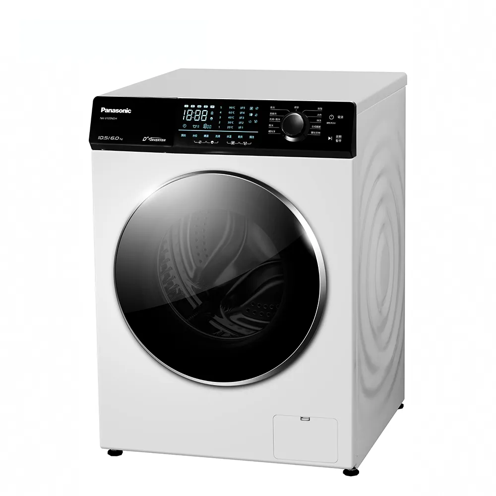 【Panasonic 國際牌】家電快配★10.5公斤溫水洗脫烘滾筒洗衣機-釉光白(NA-V105NDH-W)