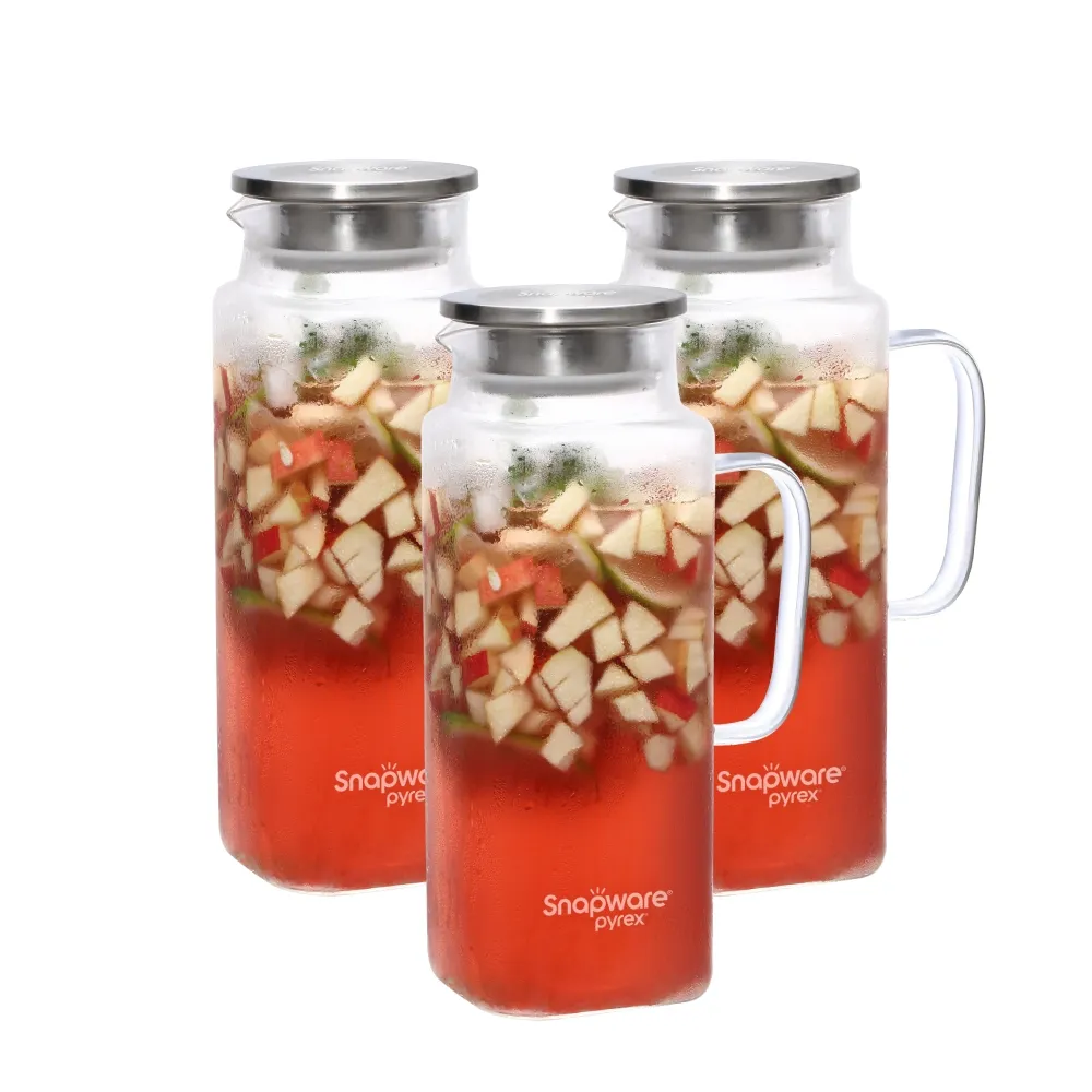 【CorelleBrands 康寧餐具】買2送1 淨漾大容量耐熱玻璃水壺-1950ml(任選)