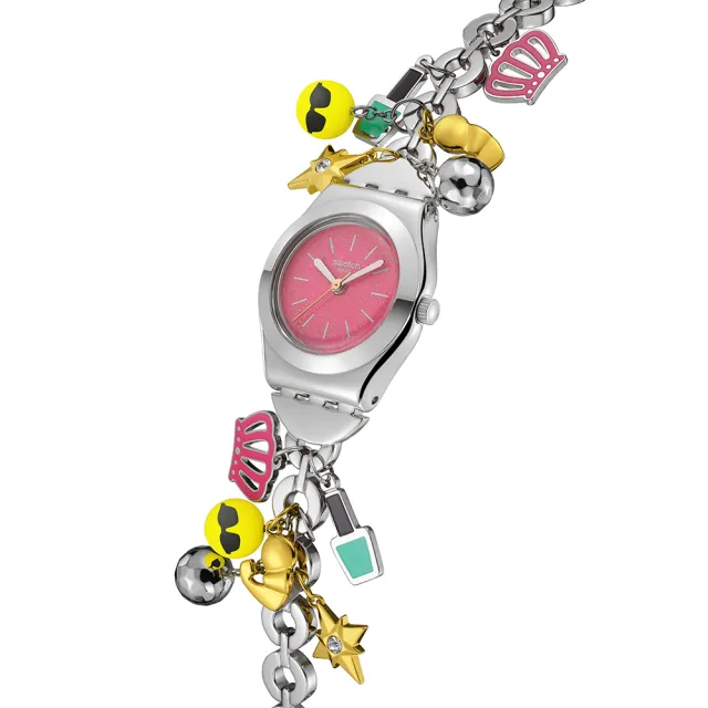 【SWATCH】THE CHARM OF MOM 金屬手錶/女錶/瑞士製造 YSZ101G (25mm)