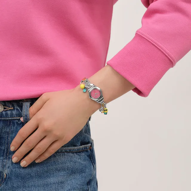 【SWATCH】THE CHARM OF MOM 金屬手錶/女錶/瑞士製造 YSZ101G (25mm)