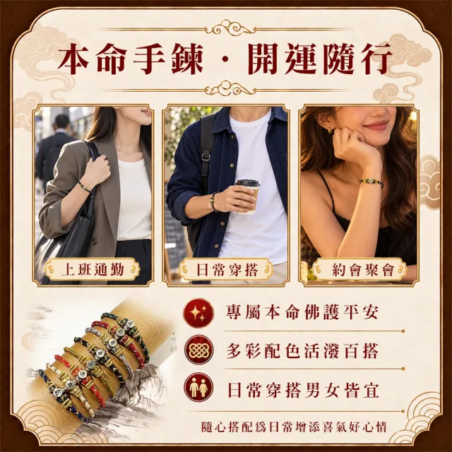 【財神小舖】生肖 本命佛 護身五色線手鍊  八大守護神本命年 八款任選 (已開光 開運 轉運 平安)