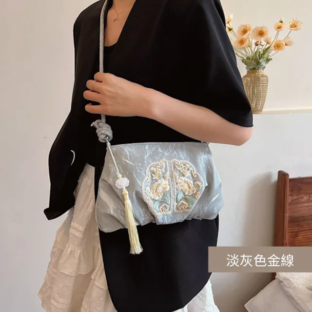 【RH】雙11 刺繡手拿單肩包(甲刺繡宴會手提包)