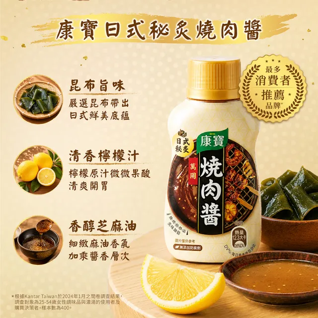 【康寶】康寶中秋萬用燒肉醬2入組(蒜味250g/日式秘炙220g)