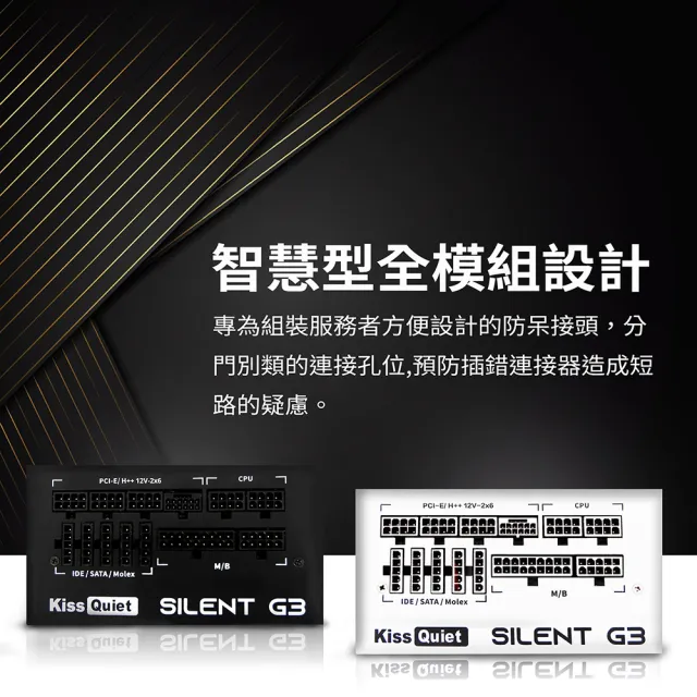 【KISS QUIET】凱斯克 Silent G3-純白 850W-ATX 3.1(金牌 全模組 電源供應器  PCIE5.1)