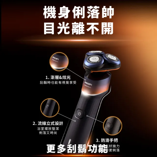 【Philips 飛利浦】momo獨家 X5012 X系列電鬍刀+HX2411音波牙刷 (360°貼面刀頭/乾濕兩用/官方直營)