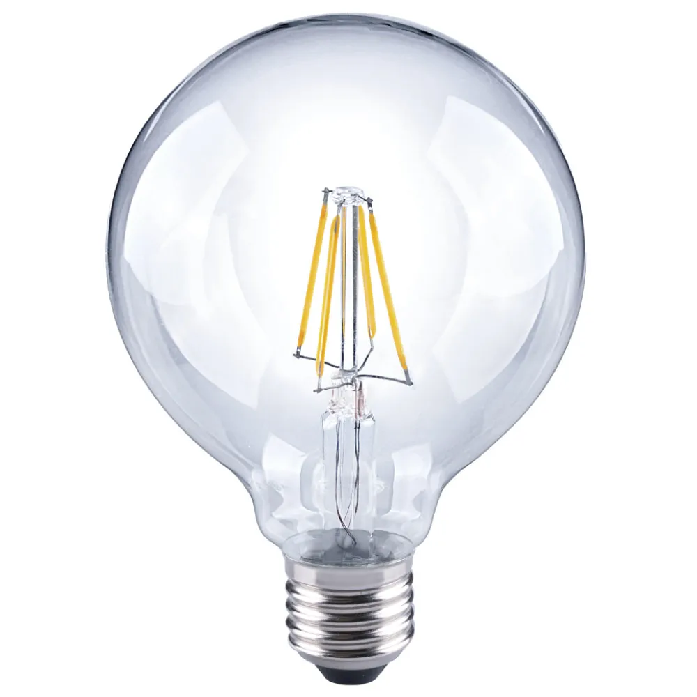 買四送一 高效能 LED圓球型燈泡G95 6.5W E27 黃光 10入(G95C_WW6.5W E27 F30)