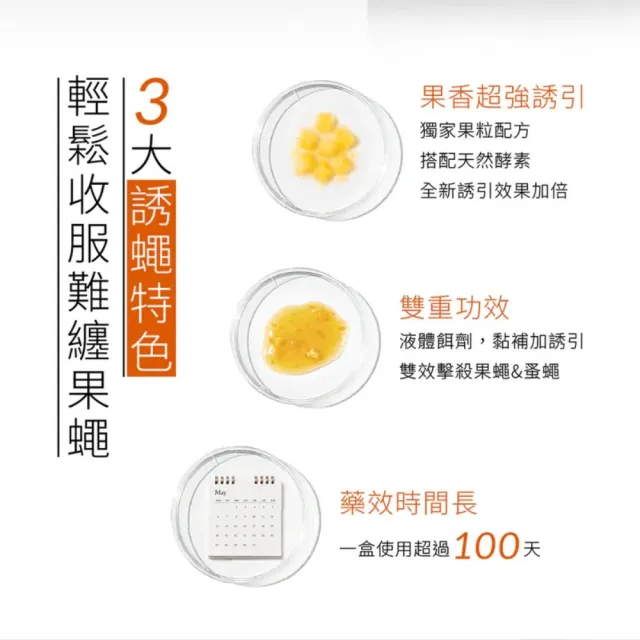 【福來朗】果蠅防治超值組（果蠅餌劑5包入*1盒＋果蠅餌劑補充瓶300ml*1瓶）