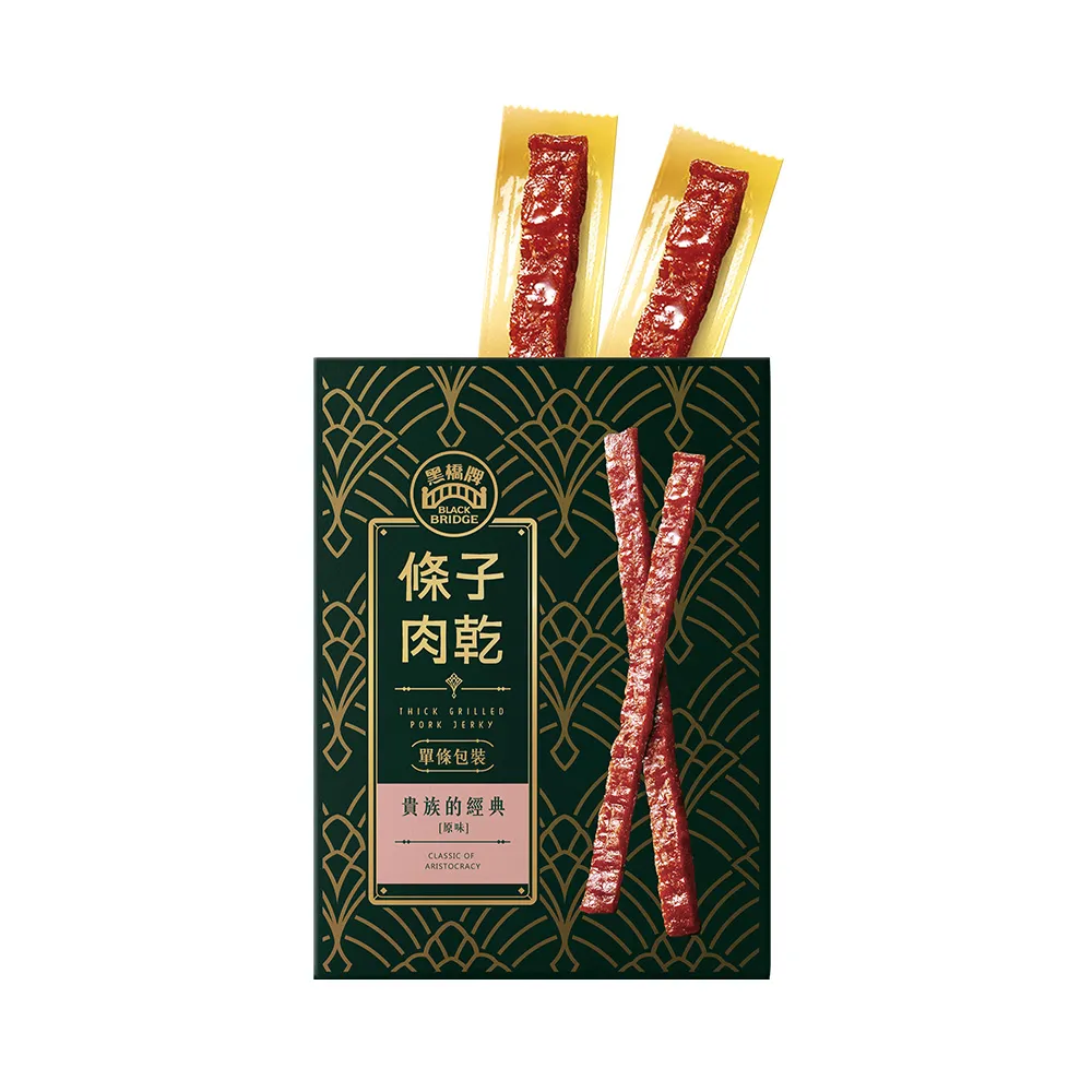 【黑橋牌】原味條子肉乾單條包裝(195g/盒;台灣豬肉/零食/中秋送禮)