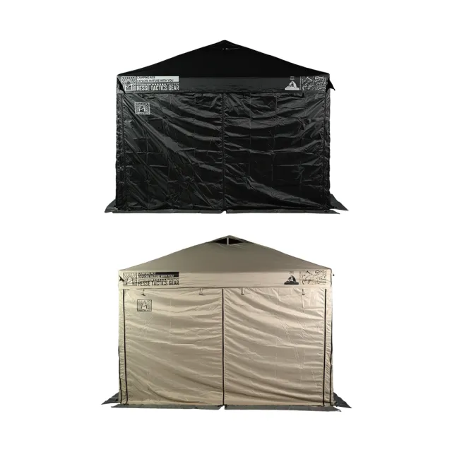 【Camping Ace】野樂 黑森戰術大壩客廳帳 本體+4片圍布(2封閉+2拉鍊) 客廳帳篷 3x3米 三段高度