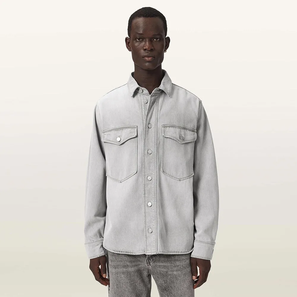【ALLSAINTS】ALBIN 天絲混紡仿舊丹寧襯衫 M067SF(寬鬆版型)