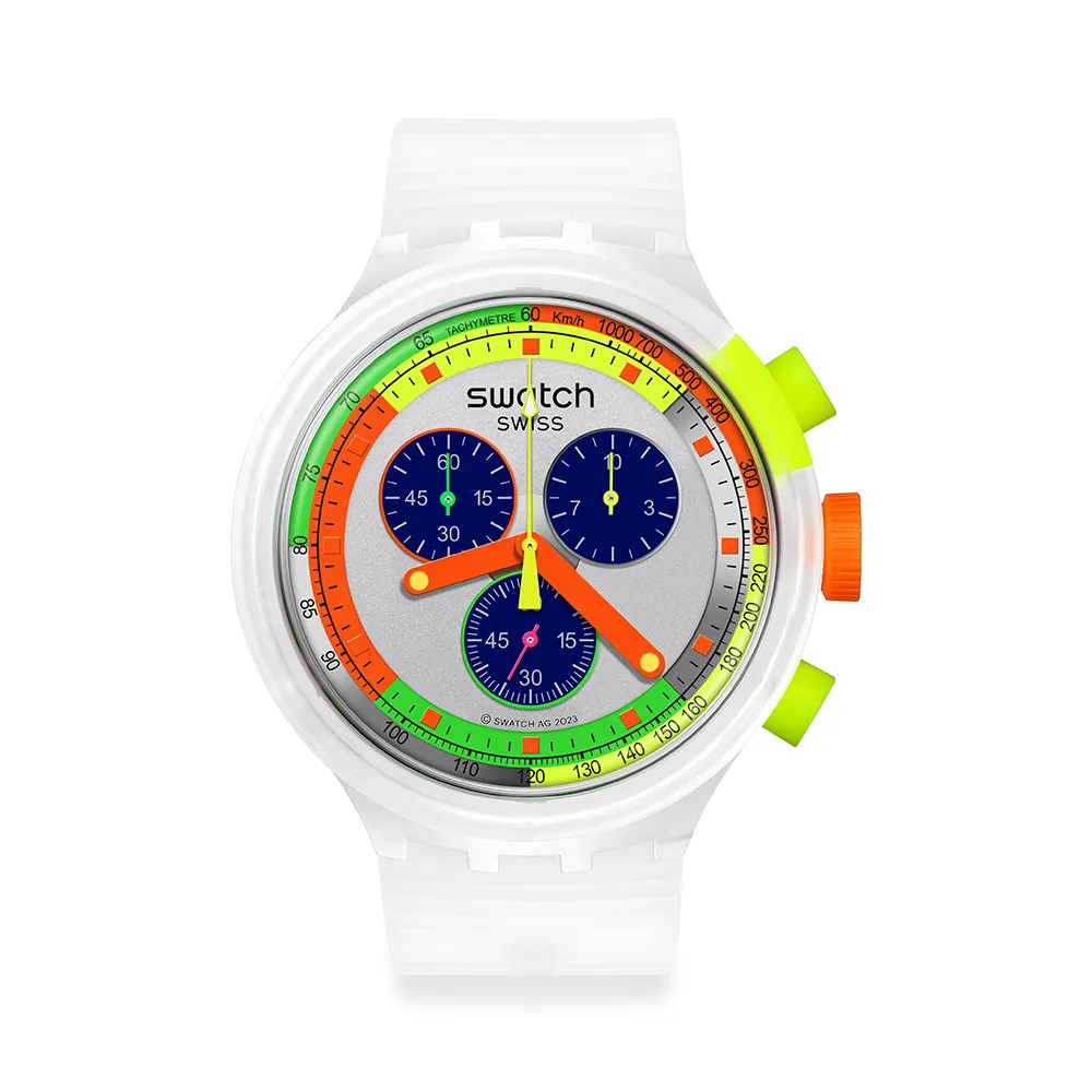 【SWATCH】NEON JELLY 大錶面手錶/男錶/女錶/瑞士製造 SB02K100(47mm)