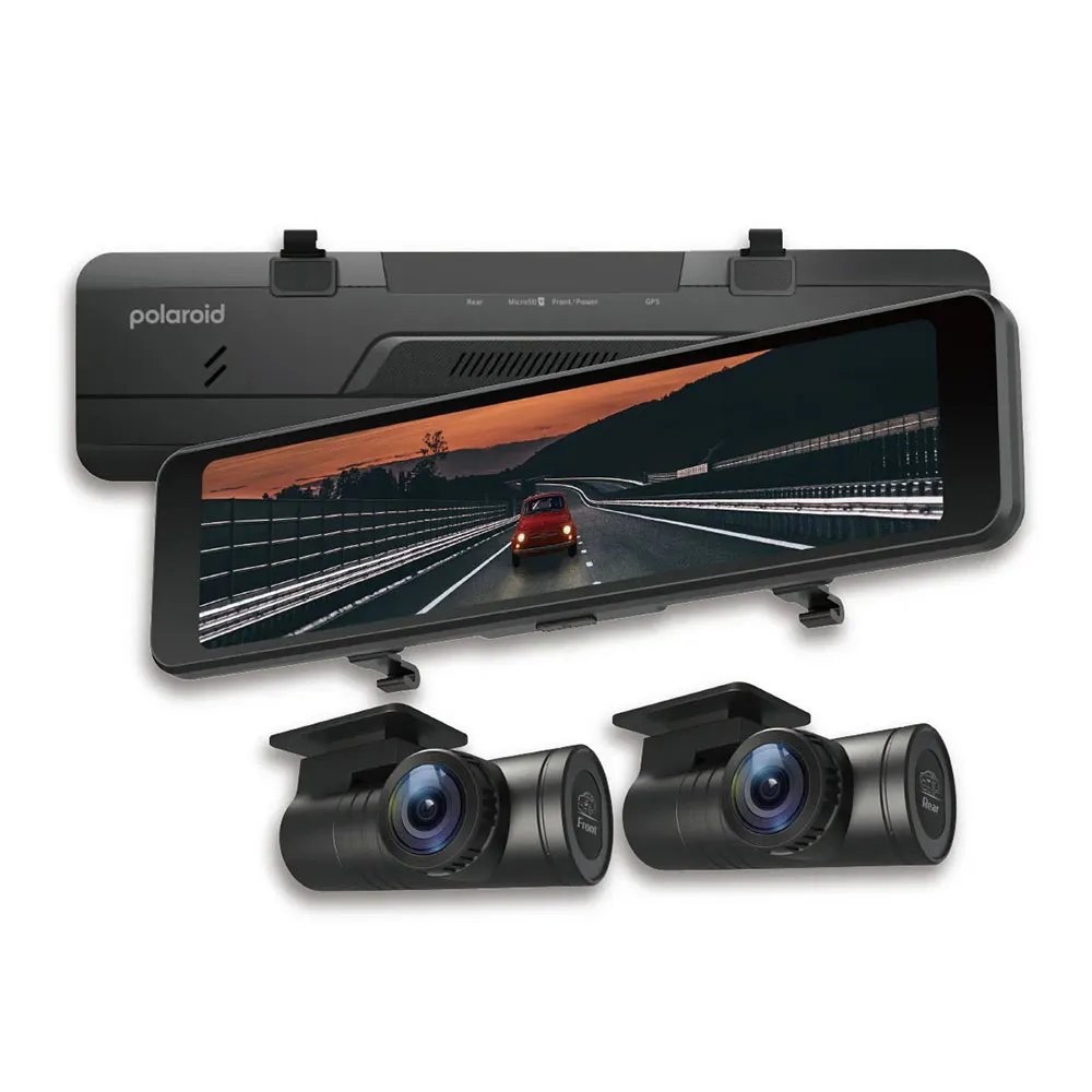 【Polaroid 寶麗來】DS1203WGS 前2K+後2K 附64G  星光夜視電子後視鏡行車記錄器 (B02)