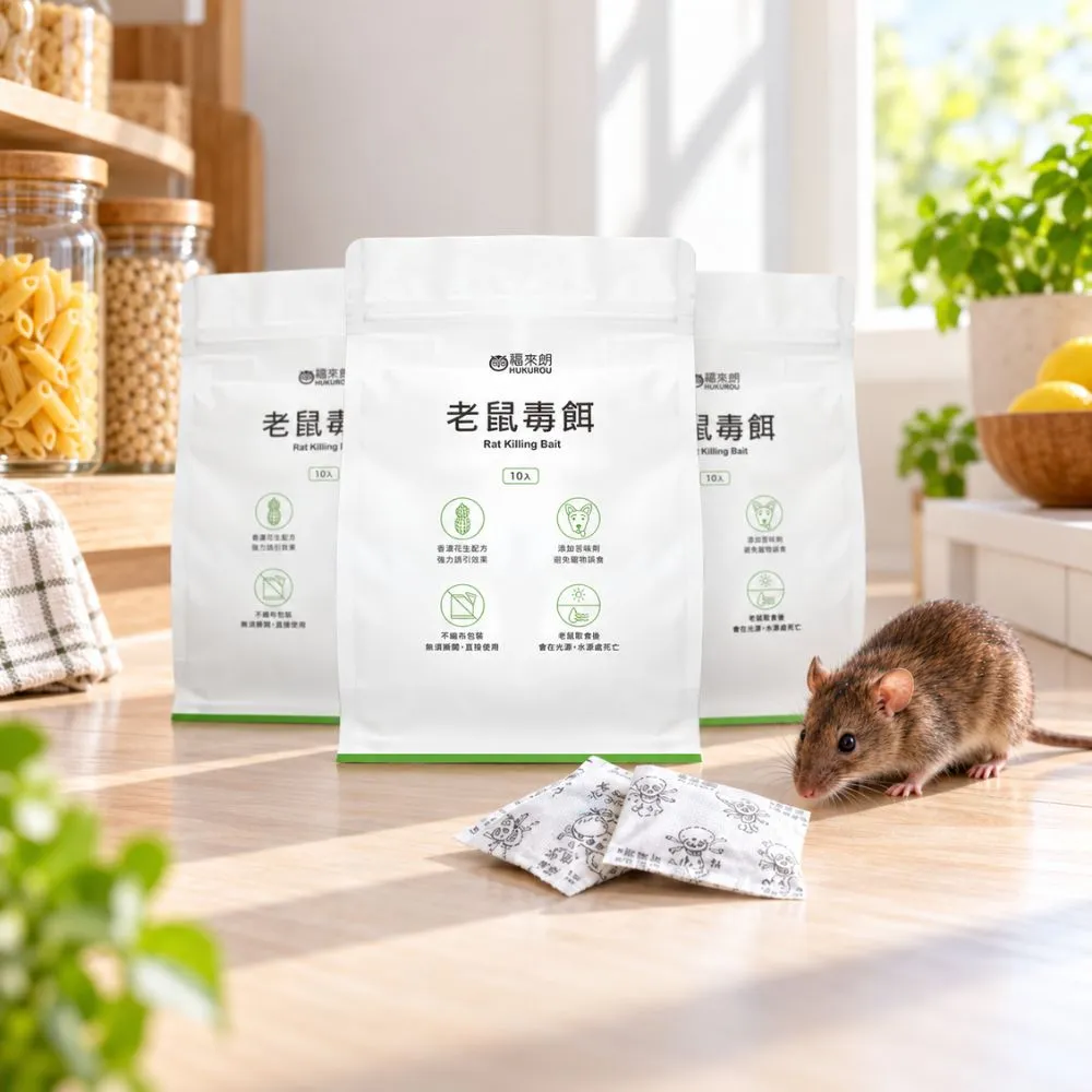 【福來朗】老鼠毒餌10gX10入_3包組｜老鼠藥｜殺鼠｜滅鼠｜防鼠｜老鼠誘餌｜鼠害防治