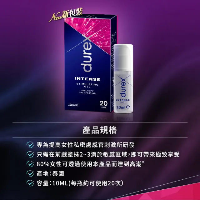 【Durex 杜蕾斯】女性情趣提升凝露1入(10ml 潤滑劑推薦/潤滑劑使用/潤滑液/潤滑油/水性潤滑劑)