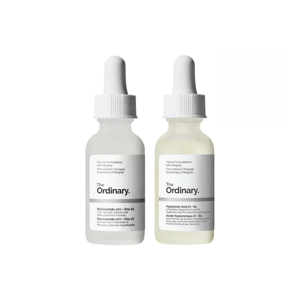 【The Ordinary】明星肌膚修護組 | 10% 菸鹼醯胺+1% 鋅精華＆2%玻尿酸+維他命原B5 精華