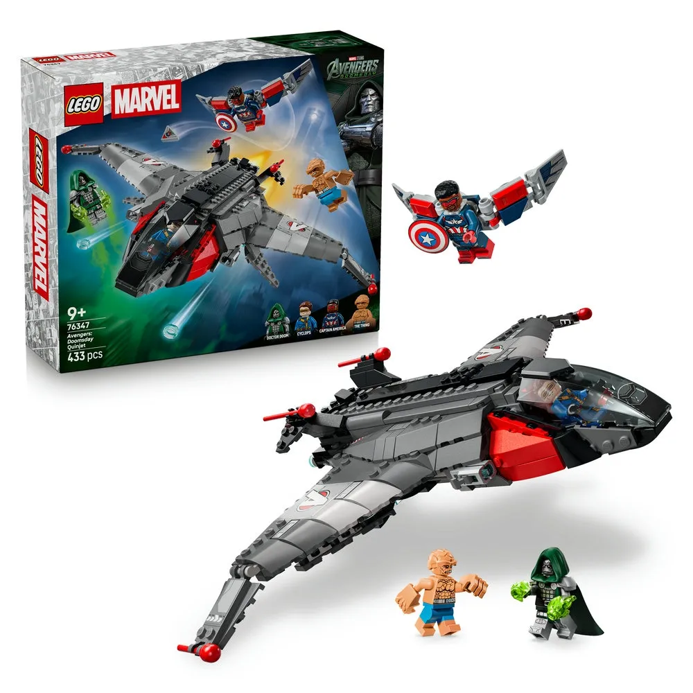 【LEGO 樂高】漫威超級英雄系列 76347 《復仇者聯盟：末日崛起》昆式戰機(漫威 戰機模型 禮物 玩具)