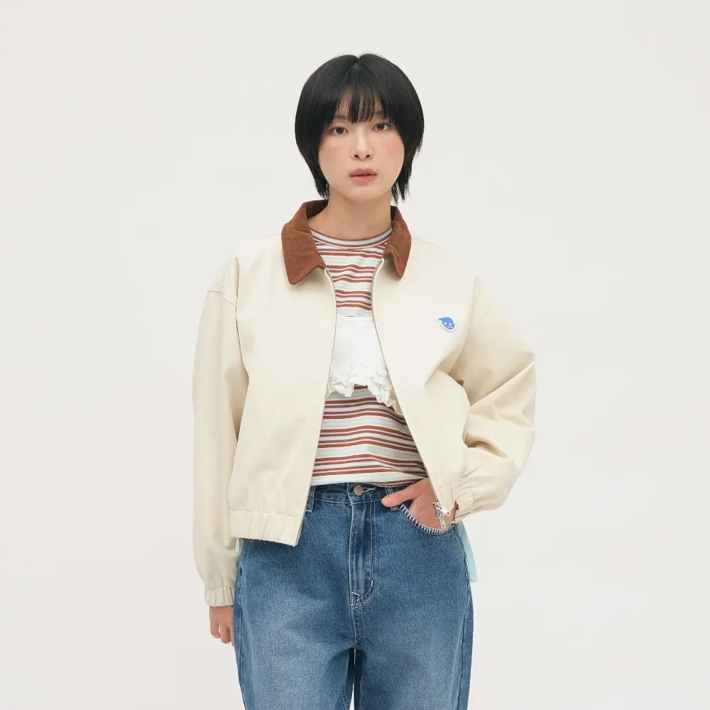 【plain-me】小P社長 拼接 外套 教練外套 女生外套 小P社長拼接領斜紋教練外套_PPW1102-262