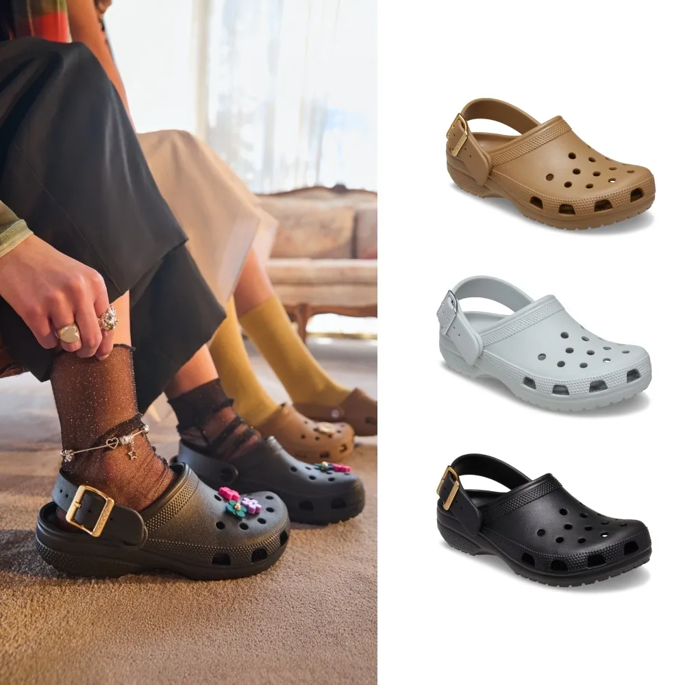 【Crocs】中性鞋 Buckle 經典金屬扣克駱格 洞洞鞋(213543)