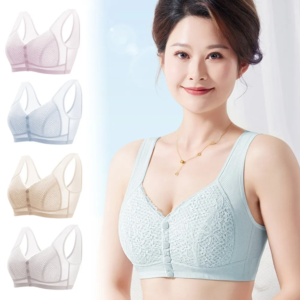 【enac 依奈川】3件組 現貨 蠶絲前扣零著感內衣/無鋼圈內衣/透氣/女內著/無痕內衣(隨機/◇)