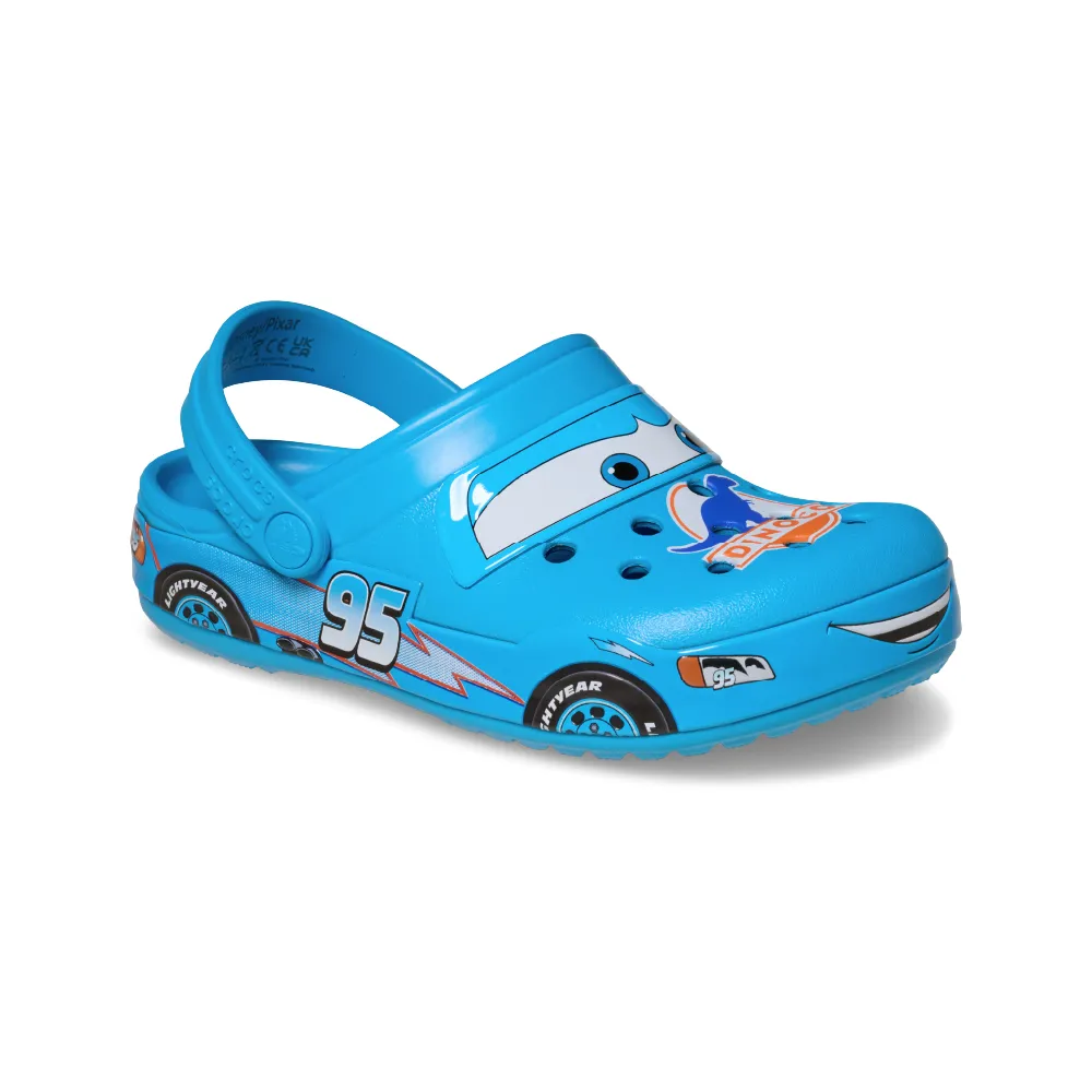 【Crocs】童鞋 大童 閃電麥坤聯名系列 Dinoco 卡駱班克駱格 洞洞鞋 藍色(213583-90H)