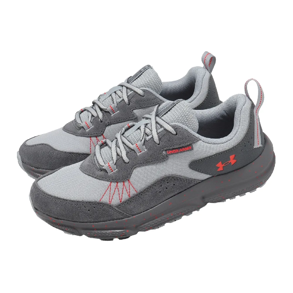 【UNDER ARMOUR】越野跑鞋 Charged Verssert 2 男鞋 灰 紅 抗撕裂 麂皮 3027178011