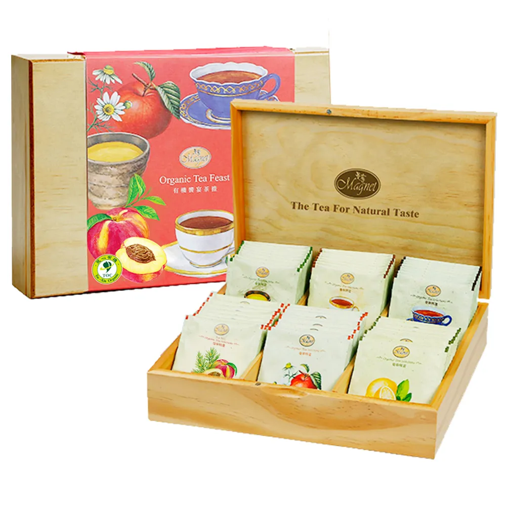 【曼寧】有機饗宴茶包禮盒48入x2盒(6種口味花草茶;中秋禮盒)