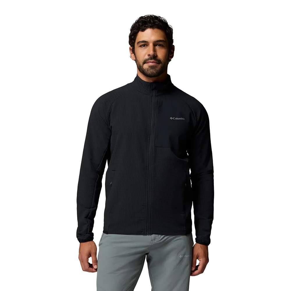 【Columbia 哥倫比亞】男款-超防潑水立領外套-Superior Summit™ Grid Full Zip M-黑色(UAE27400BK/KF)