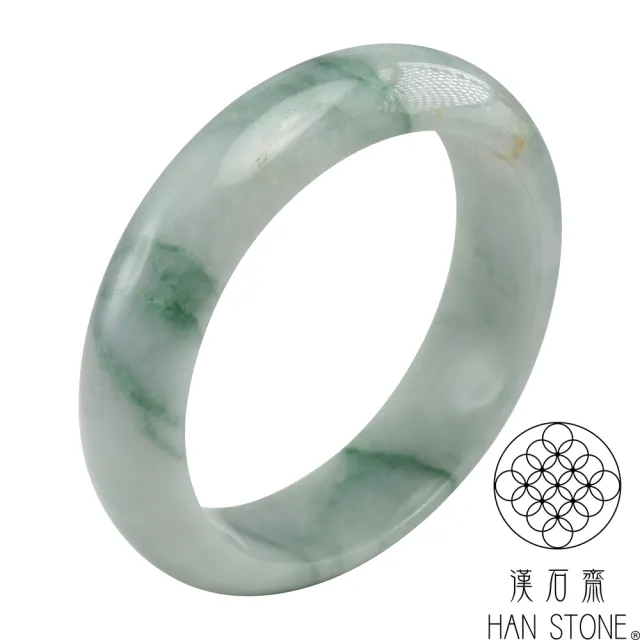 【漢石齋】天然翡翠A貨 手鐲玉鐲 飄花種帶黃翡 福 利 品(手圍17.6/ 版寬16mm)