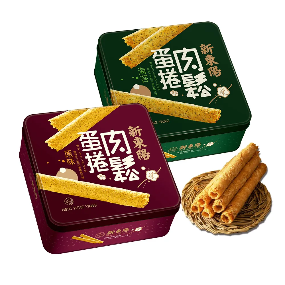 【新東陽】原味/海苔肉鬆蛋捲禮盒2盒組(贈提袋)伴手禮/送禮/年節禮盒