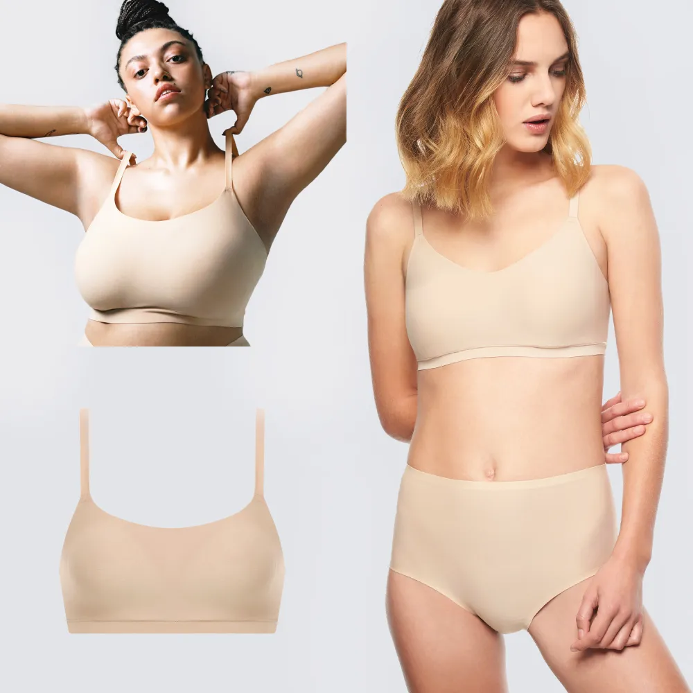 【Chantelle 仙黛爾】Soft Stretch.涼感無痕透氣無鋼圈輕運動女內衣 黑膚可選.16A20_0WU(超強彈力)