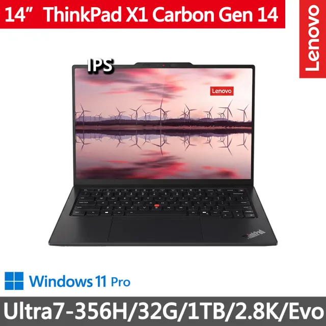 【ThinkPad 聯想】14吋輕薄Evo商務筆電(X1 Carbon Gen 14/Ultra7-356H/32G/1TB/2.8K OLED/W11P/三年保)