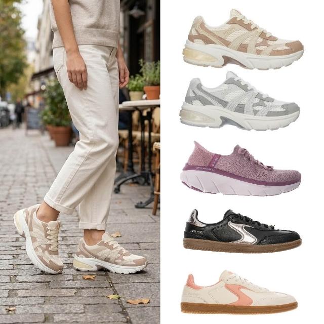 【SKECHERS】女款 舒適微增高休閒鞋 瞬穿套入運動鞋 經典薄底德訓鞋 (多款)