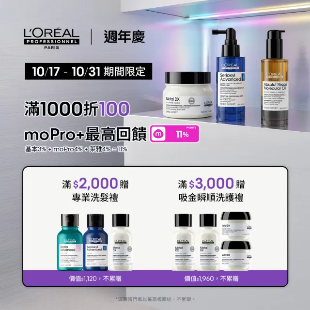 【L’OREAL 巴黎萊雅PRO】絲漾博吸金喚彩髮膜 250ml(瞬順髮膜/護髮/柔順/抗毛躁/髮膜)