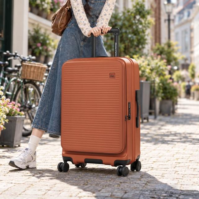 【American Explorer 美國探險家】25/30吋 上掀行李箱 前開式 可擴充 PC材質 雙排輪 CF8/CF62 旅行箱