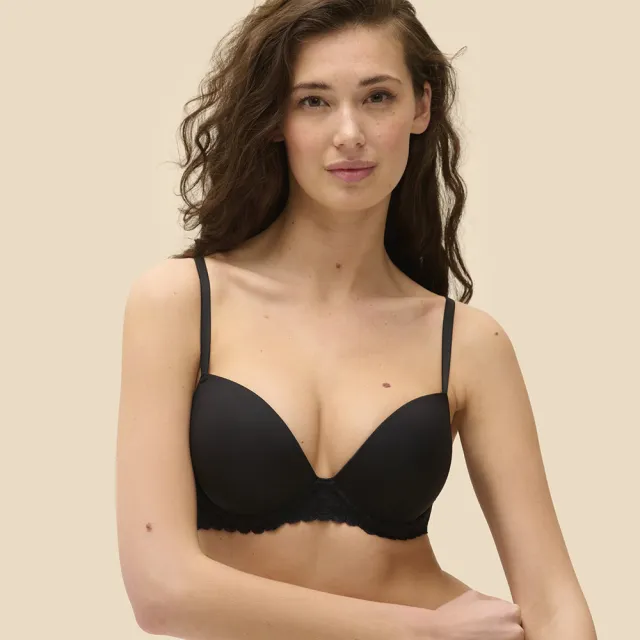 【Simone Perele 西蒙佩兒】集中內衣｜SUBTILE 奧妙 法式體雕 法國精品 集中托高 經典黑 深色內衣