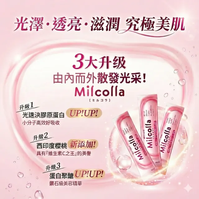 【Suntory 三得利】Milcolla 蜜露珂娜膠原蛋白90日 (1盒+60包(共90包) )新包裝