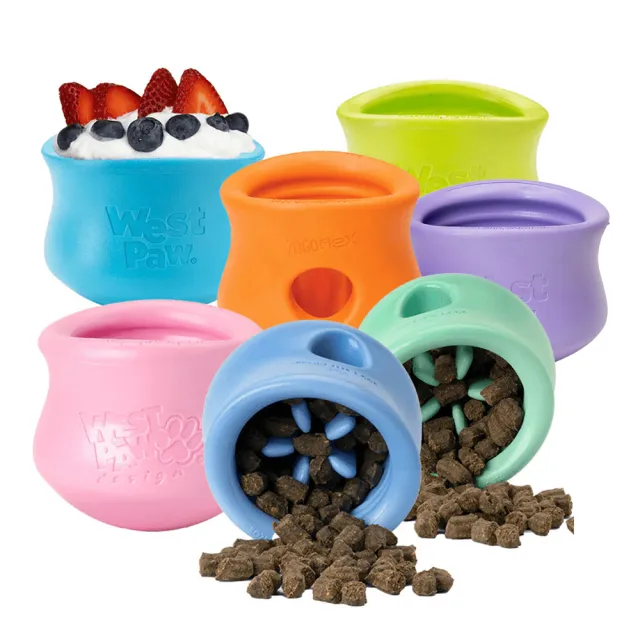 【West Paw】Toppl益智搖擺漏食4英吋-L(中大型犬/狗玩具/耐咬/互動/益智/漏食/慢食/浮水/寵物玩具)