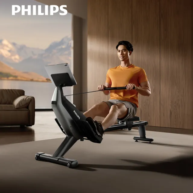 【Philips 飛利浦】FIT3102R 飛利浦智發電磁控划船機-小鯊魚(全身訓練/圓肩駝背/訓練背部肌肉/自行組裝)