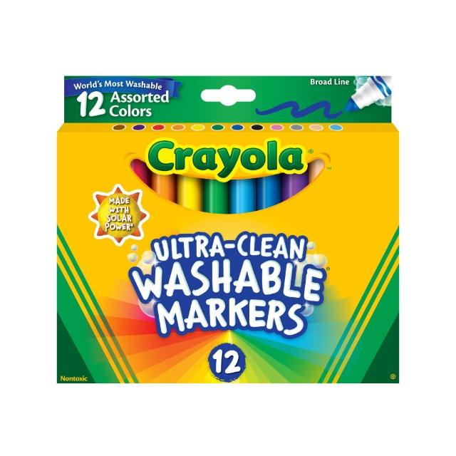 【crayola 繪兒樂】超可水洗粗頭彩色筆12色